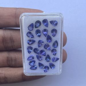 ลูกแพร์เจียระไนเหลี่ยมเพชรพลอยแทนซาไนต์สีม่วงสีม่วงสีฟ้าขนาด6มม. 8มม. ทำอัญมณีอัญมณีอัญมณีคุณภาพระดับ AAA - Product Image 3