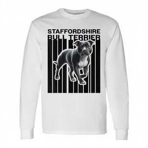 Camiseta de manga larga Staffordshire Bull Terrier con cuello redondo, unisex, para adultos, regalo para amantes de los perros - Product Image 2