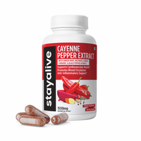 Poivre de Cayenne 8000mg, Gingembre 1500mg, Ail 1500mg, Curcuma 1500mg, Racine de Betterave 3000mg, Poivre Noir 120 | Capsules de capsaïcine