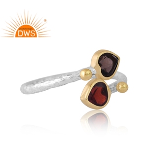 Best Design Sterling <b>Silver</b> Natural <b>Garnet</b> & Smoky Gemstone <b>Ring</b> Custom Design Jewelry For Women Gift For Her - Product Image 4