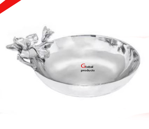 Bol de service moderne en acier inoxydable et métal de forme ronde avec un beau design d'oiseau pour restaurant et bar d'hôtel - Product Image 3