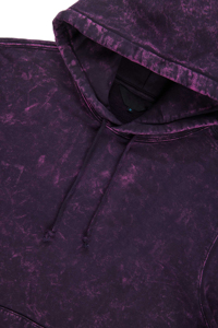 Automne lourd lavé à l'acide en détresse coton éponge à capuche qualité supérieure couleur noire Techniques brodées caractéristiques teintes unies - Product Image 4