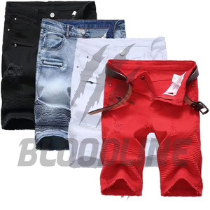BLOODLINE INTERNATIONAL Pantalones cortos Bermuda de PU rojos para hombre, cintura media, cintura elástica, estilo informal con bolsillos - Product Image 2