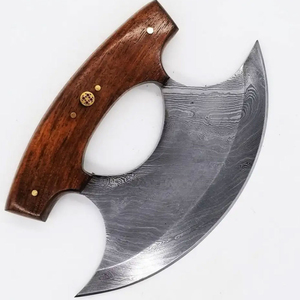 มีดอูลูสไตล์อินดัสเทรียล ทำจากเหล็กดามัสกัส ด้ามไม้ ใช้สำหรับคนถนัดขวา ล้างในเครื่องล้างจานได้ เป็นมิตรกับสิ่งแวดล้อม เหมาะสำหรับเป็นของขวัญ ใช้ในครัว - Product Image 4