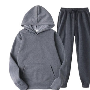 Survêtement Jogger 100% coton avec logo personnalisé unisexe Ensemble sweat à capuche et pantalon de survêtement Survêtement polaire d'hiver pour hommes femmes Sports unis - Product Image 6