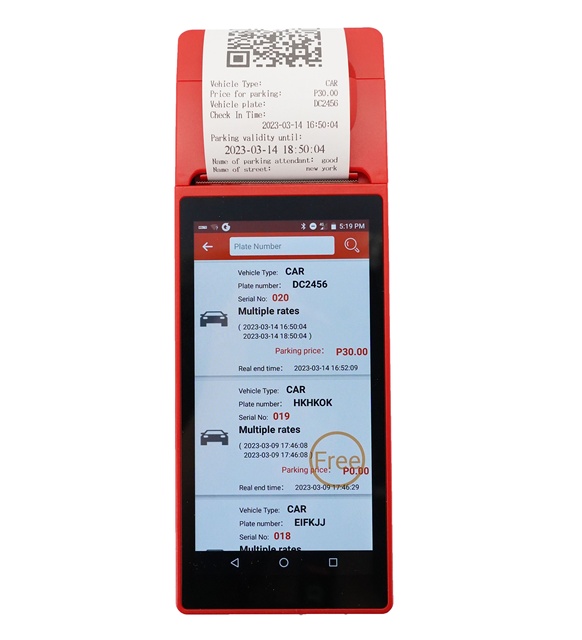 GOODCOM Car Parking Ticket System Android Handheld 58mm Pos Terminal Parking Management With Printer Android POS