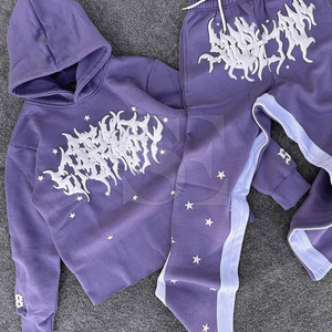 Sweat à capuche imprimé mousse surdimensionné personnalisé Unisexe Poids lourd Hommes Femmes Personnalisable 3d Puff Print Hoodies - Product Image 3
