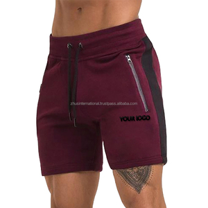 Shorts de jogging surdimensionnés en coton/polyester de haute qualité pour hommes avec motif uni basique et logo entièrement personnalisable - Product Image 4