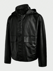 Chaqueta de Motero Retro Personalizada para Hombre, de Cuero Genuino de Piel de Becerro, Lavado Vintage, Corte Holgado, Cuello Solapa, para Otoño - Product Image 3