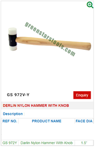 Derlin <b>Nylon</b> <b>Hammer</b> With Knob GS 972Y Jewelry Tools for Jewellery Tools - Product Image 2