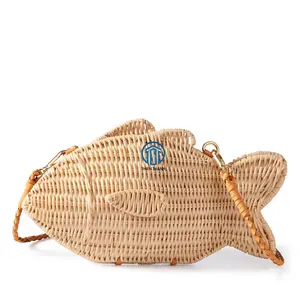 Borse da donna in Rattan animali in forma di pesce borse da donna borse in pelle all'ingrosso da donna