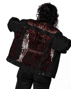 Vestes en jean noires d'inspiration gothique en gros avec dos en dentelle transparente, vêtements d'extérieur formels pour l'été et l'hiver - Fabricant et exportateur - Product Image 2