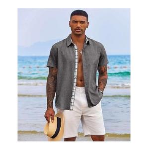 High Quality <b>Men's</b> Cotton Short Sleeve <b>Shirt</b> Solid Color Best Selling Pulse Size Factory Price Single Piece Package New Arrival - Product Image 5