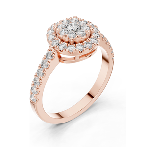 Bague halo en diamant de laboratoire 0,744 CT pour femmes, clarté VVS-VS EF, or 18 carats, 14 carats, 10 carats et argent 925, or rose, or jaune, or blanc - Product Image 6