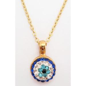 Collar con colgante de moda Diseño de ojo malvado de 1 cm de diámetro - Product Image 1