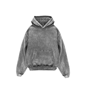 Oversize Vintage Burnout Stone Wash Hoodie Trending Acid Washed Pullover Sudadera personalizada 100% Cotton Hoodie para hombres Solid - Product Image 1