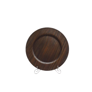 Assiette de chargeur en bois design Accessoires de cuisine Fabriqué avec des ustensiles de cuisine et des restaurants de couleur foncée - Product Image 1