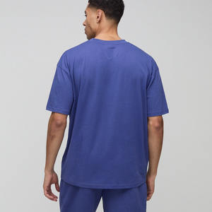 Venta al por mayor personalizado Cobalt Oversize deporte hombres camiseta y conjunto corto conjunto de 2 piezas gimnasio entrenamiento playa y ropa de calle camiseta para hombres - Product Image 6