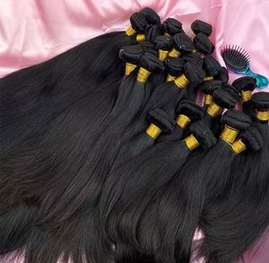 GRAND STOCK FABRIQUÉ POUR LE CONFORT CONÇU POUR LA BEAUTÉ NOS PERRUQUES DE CHEVEUX REMY INDIEN SOYEUX Cheveux Raides Tissage EXTENSIONS Sont - Product Image 1