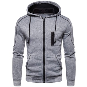 Pull à fermeture éclair pour hommes, couleur unie, design avec logo personnalisé, automne, nouveaux sweats à capuche amples pour hommes pulls décontractés à la mode pour hommes - Product Image 1