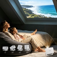 Proyector de Cine en Casa LCD Portátil Inteligente Android 14 con Soporte Full HD 1080P, Decodificación 8K, WiFi 6 Inalámbrico y Enfoque Automático para Películas y Juegos