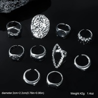 Ensemble d'anneaux en alliage d'acier inoxydable réglables pour les femmes anneaux d'articulation ouverts accessoires de mode empilables pour le style de fête