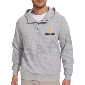 Sudadera con Capucha para Hombre, Diseño a Cuadros Jacquard, Manga Larga, Estilo Casual, Tejido Waffle - Product Image 1