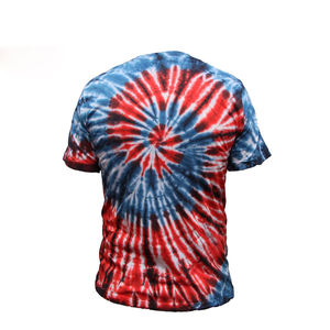 Camiseta de Algodón de Alta Calidad para Hombre, Teñida con Técnica Tie-Dye, con Logotipo Personalizado, de Secado Rápido, Estilo Formal, Manga Corta, Tallas Grandes - Product Image 4