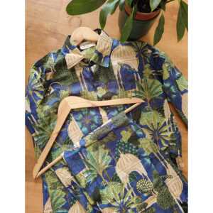 Ensemble coordonné pour femme Mughal Garden avec haut à manches longues et décoration élégante à boutons, tissu Oxford 100% coton - Product Image 1