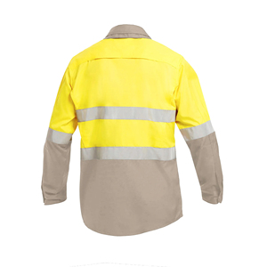 Custom Logo Safety Workwear Shirts High Reflective Polo Shirts with Pocket Long Sleeve Work Shirt for Men - Product Image 2