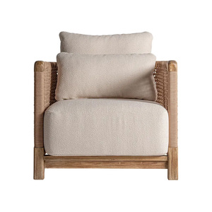Fauteuil d'extérieur en teck avec tissu résistant aux intempéries pour jardin, patio, balcon - Fabrication en gros de mobilier d'extérieur - Product Image 2