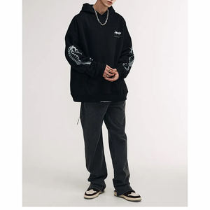 Etiqueta privada Etiquetas personalizadas Embalaje BAJO MOQ Moda urbana Ropa de calle Proveedor Loose Fit Algodón Pullover Sudaderas con capucha Sudadera - Product Image 3