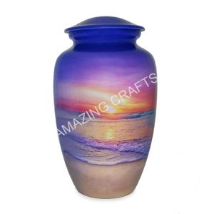 โกศบรรจุอัฐิสีชมพูและสีทอง งานฝีมือประณีต ขนาดใหญ่ สำหรับบรรจุอัฐิของมนุษย์ ผู้ใหญ่ ผู้ชาย - Product Image 4