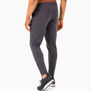 Pantalon de jogging pour homme en coton et polyester, coupe slim, couleur unie, avec fermeture éclair au bas, taille élastique et poches latérales, vente en gros - Product Image 2