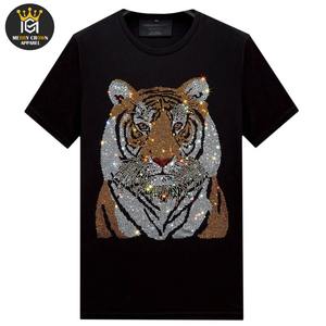 Novedades en Ropa Urbana para Hombre, Camiseta con Pedrería, Personalizable, de Alto Rendimiento, Resistente, para Fitness, 100% Algodón, Ecológica - Product Image 1