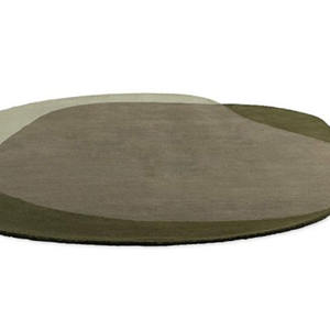 Tapis Moderne en Laine Tufté à la Main, Design Abstrait Irrégulier, Beige Vert Olive pour la Maison, Salon, Cadeau de Noël, Pique-nique - Product Image 4