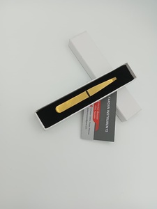 Vente en gros de pinces à sourcils couleur or plasma de qualité supérieure pince à épiler à pointe pointue inclinée - Product Image 3