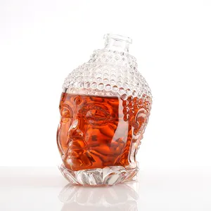 750ml Custom ized Creative buddha geformte Flasche Clear Bright Glass Spirits Flasche