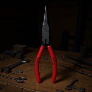 Alicates de punta larga Knipex con cabeza atramentizada negra, mangos recubiertos de plástico pulido y mordazas semicirculares - Product Image 3