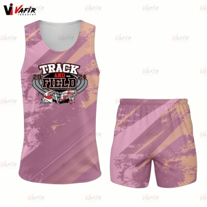 Ensemble d'uniformes d'athlétisme 100% polyester personnalisés unisexe Uniforme de piste de marathon sublimé à séchage rapide pour les sports d'été - Product Image 2