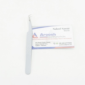 Pinzas profesionales para extensiones de pestañas con agarre de diamante de 90 grados con recubrimiento en polvo de acero inoxidable, venta al por mayor, logotipo personalizado de alta calidad - Product Image 2