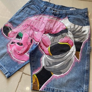 SENSEL SPORTS Customized Men's Denim Shorts Painted Acid Wash Distressing Effects Flower Embroidery Leather Patch Zipper Button - Product Image 6