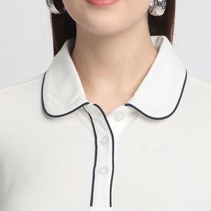 เสื้อโปโลผู้หญิงผ้าฝ้ายคุณภาพสูง ระบายอากาศได้ดี ทรงเข้ารูป แขนสั้น สวมใส่สบาย เหมาะสำหรับกอล์ฟ เทนนิส และกิจกรรมลำลองในฤดูร้อน - Product Image 5