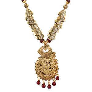 Bijoux en alliage de style ethnique, couleur bordeaux oxydé, motif paon doré, pour occasions de mariage - Product Image 3