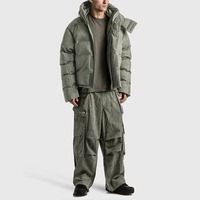 Veste d'hiver unisexe personnalisée en polyester vintage, chaude, respirante, avec cordon de serrage et fermeture éclair, imperméable, style streetwear, avec doudoune intérieure 70% haute performance
