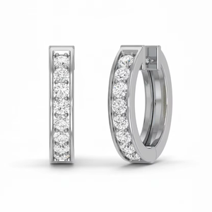 Boucles d'oreilles tendance en or 14 carats et diamants naturels de 0,25 carat pour femme, cadeau de fiançailles, de mariage et d'anniversaire - Product Image 1