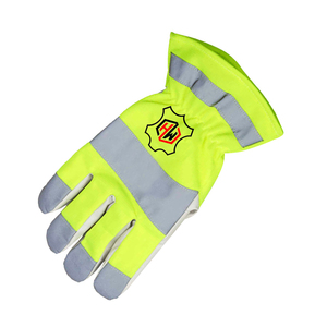 Gants de travail de qualité supérieure pour chauffeur, haute visibilité, non doublés, pointes fluorescentes, doublure douce, fonctions anti-coupure et antidérapantes, en cuir - Product Image 4