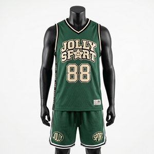 Premium 180 GSM Breathable Polyester Basketball Jersey Shorts Green Contrast Panel <b>Set</b> jersey short <b>set</b> for men's - Product Image 5