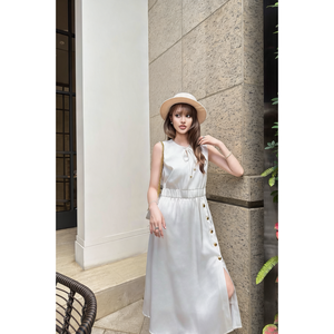Elegante Vestido Midi con Cuello y Manga Larga, Estampado <span class=keywords><strong>Floral</strong></span>, Cintura Ajustada, Estilo Línea A, para Mujer, Ideal para el Trabajo Diario - Product Image 3