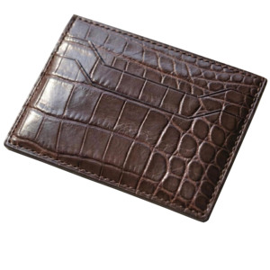 Portefeuille en cuir à double pli, texture alligator, portefeuille court, cuir de crocodile, portefeuille classique pour homme, portefeuilles en véritable cuir d'alligator - Product Image 5